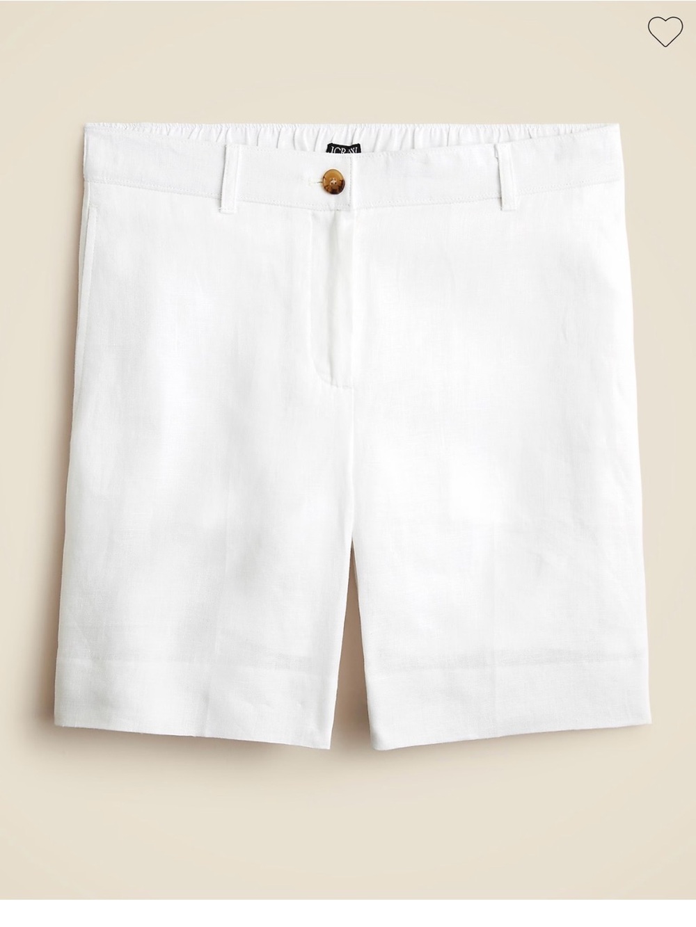 J. Crew Harbor short in linen, cream, size small